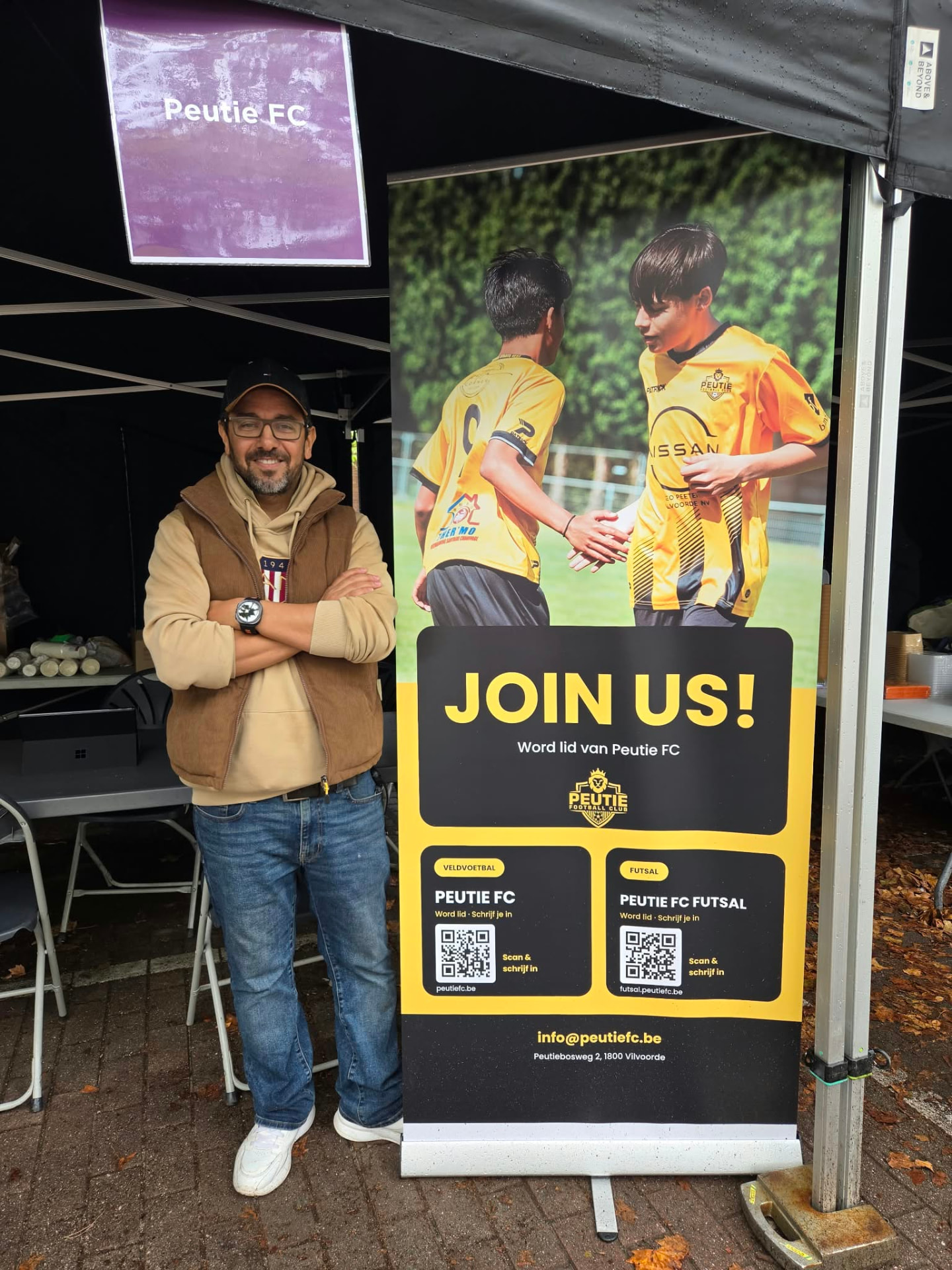 Peutie FC Join Us stand